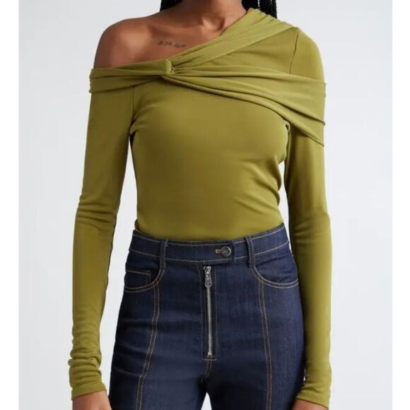 Cinq A Sept Olive Green Zaya Workcore Feminine Whimsical Long Sleeve Size Small - Picture 1 of 7